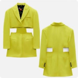 Zara Purple Magazine SS21 Neon Blazer Cut-out Dress